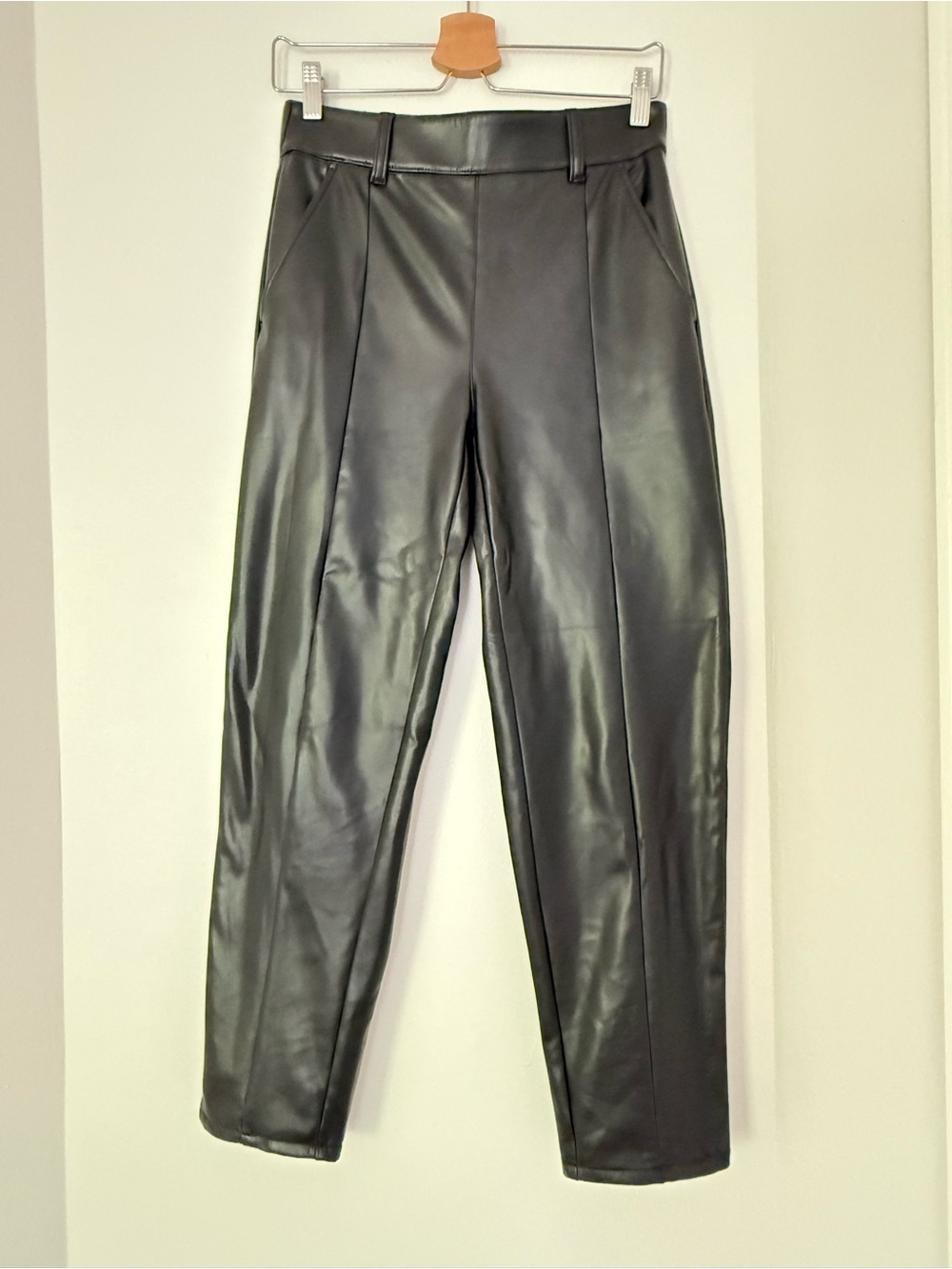LOFT Outlet Faux Leather High Rise Straight Pants, Size XS